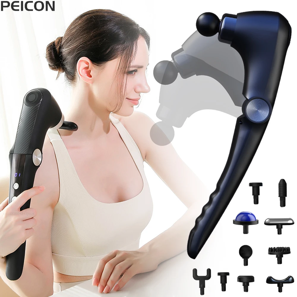 

Fascia Massage Gun Shoulder Massager Electric Muscle Massage Machine High Frequency Back Waist Body Massage with Extended Handle
