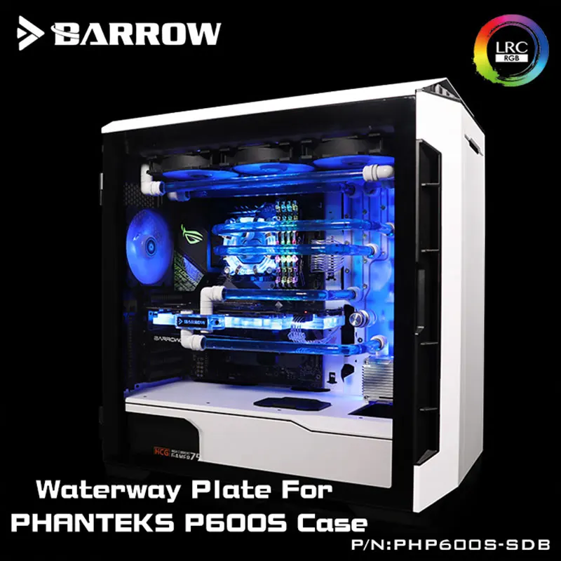 Barrow PHP600S-SDB 수로 보드 및 인텔 CPU 워터 블록을 이용한 Phanteks P600S 케이스 내 단일/듀얼 GPU DIY 빌드