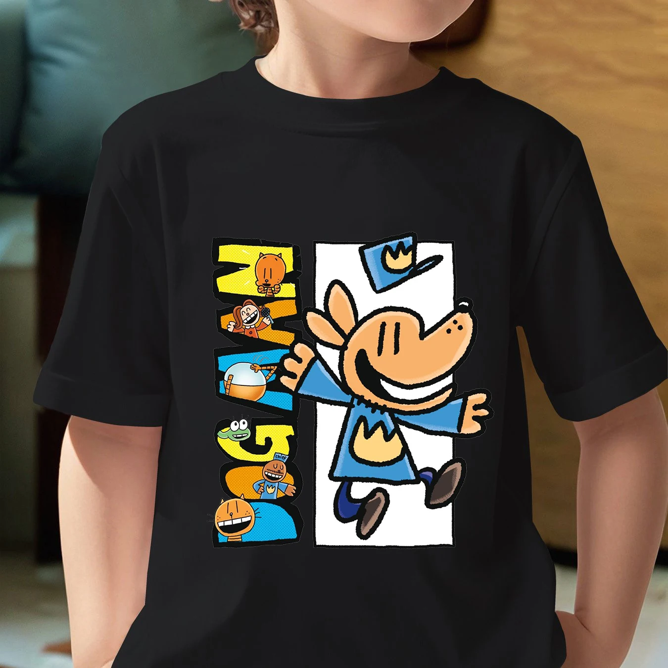 

Fashion Dog Man Cartoon Summer Tees for Girls Boys Cute Comfortable Children Clothing Popular Leisure Style Kids O-Neck Tshirt