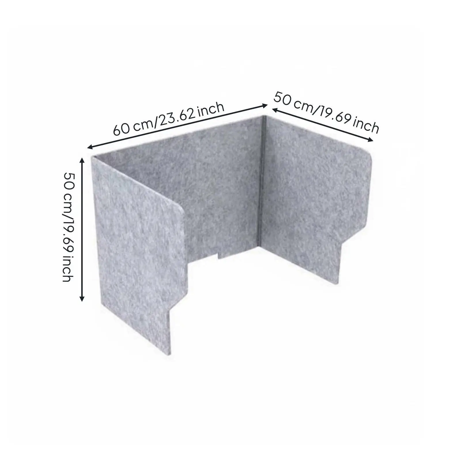 Desk Panel Privacy Screen for Office Foldable Soundproof Divider with Note Pinning Surface and Cable Hole