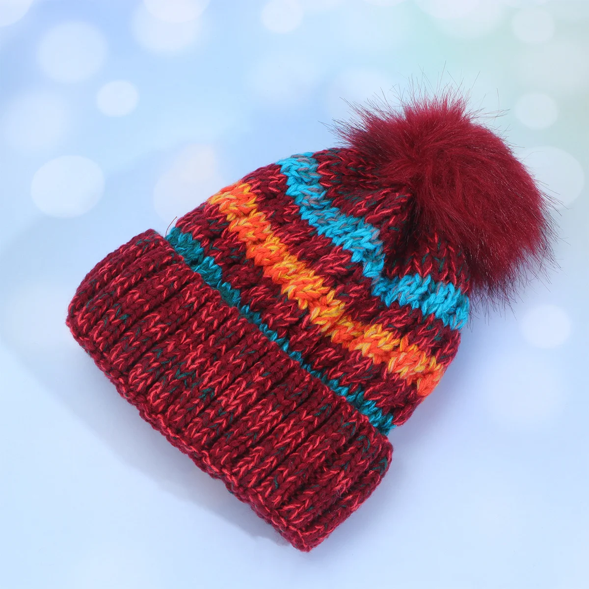 

Women's Warm Knitted Beanie Hat with Pom Pom Soft Yarn Winter Cap for Outdoor Travel Fashion Accessory Gift Color One