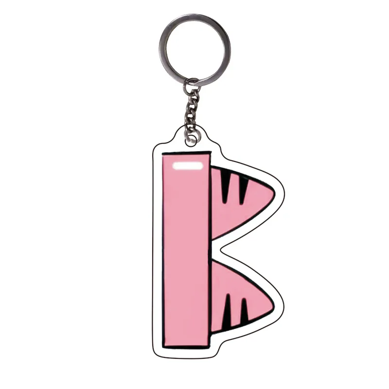 Cute Animal 26 Letter Custom-Acrylic Keychain Fun Charms Creative English DIY Backpack Accessorie Birthday Gift for Girl Boy Toy