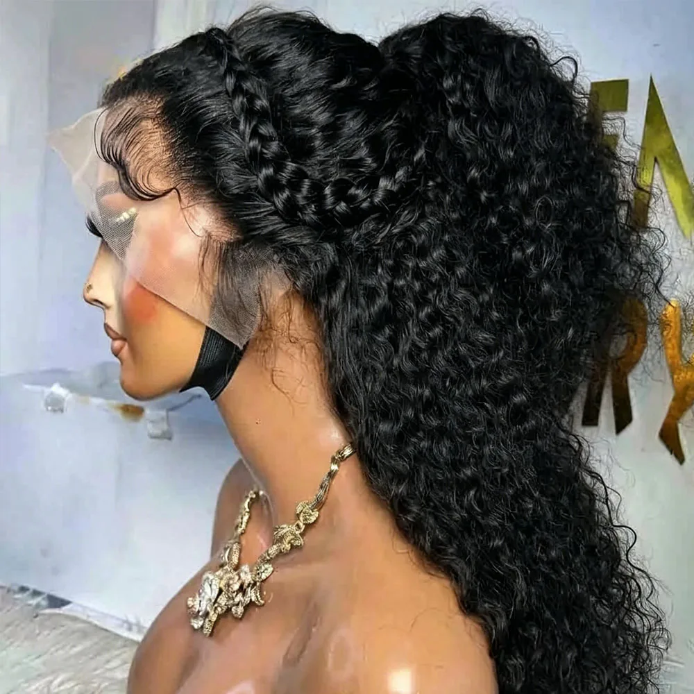 

36 Inch Jerry Curly HD Lace Front Wigs 13x6 Human Hair Pre Plucked Deep Wave Wig 13x4 Transparent Lace Front Wig Brazilian Human Hair Wig Soft Wig Pre Plucked 250 Density Natural