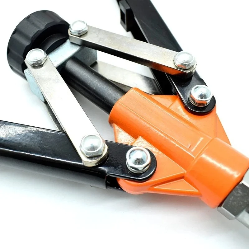 مسدس صامولة برشام يدوي بمقبض مزدوج مع مقبض مطلي بالمطاط، مسدس صامولة صناعي عالي التحمل مصنوع بالكامل من الفولاذ