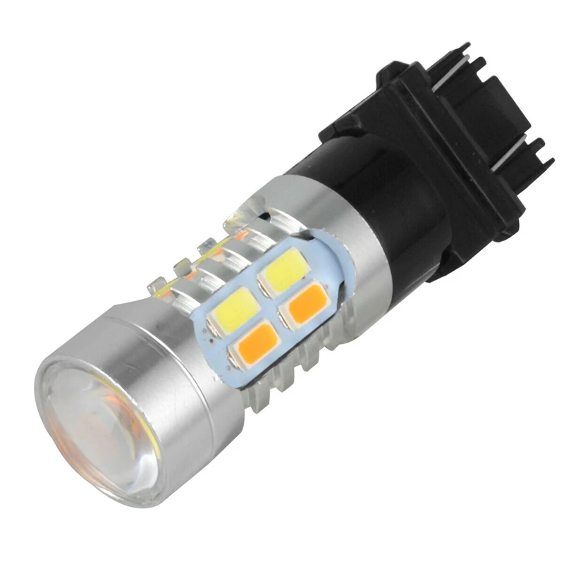 2X High Power 3157 LED DRL White/Amber Switchback Turn Signal Parking 20-SMD-5730 Light Bulbs Dual Color