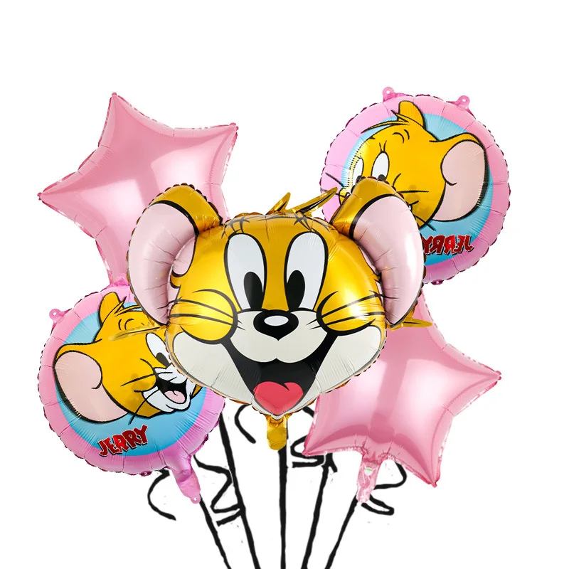 New Tom and Jerry aluminum balloon set cat and mous cartoon animal balloon party decorations