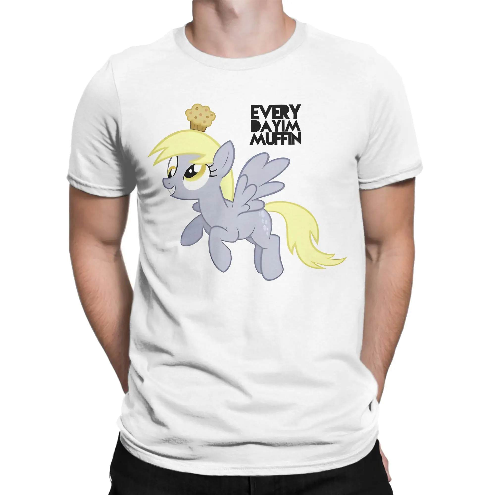 Muffins Derpy Hooves T Shirts Men Cotton Fashion for Male T-Shirts Round Collar Everyday I'm Muffin Tees Short Sleeve Plus Size view 2