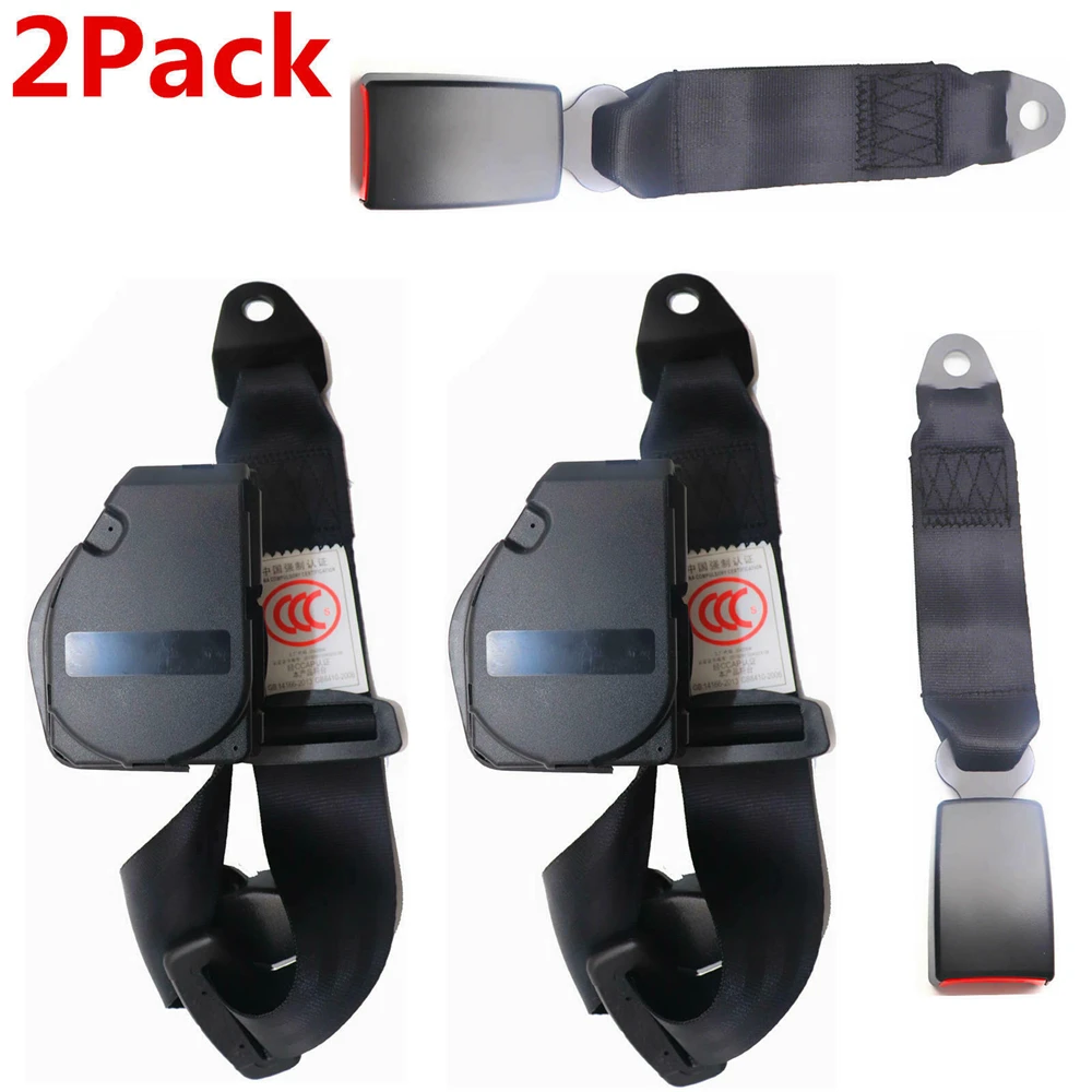 2 Set Universal 3 Point Retractable Seat Belts for Jeep CJ YJ Wrangler 1982-1995