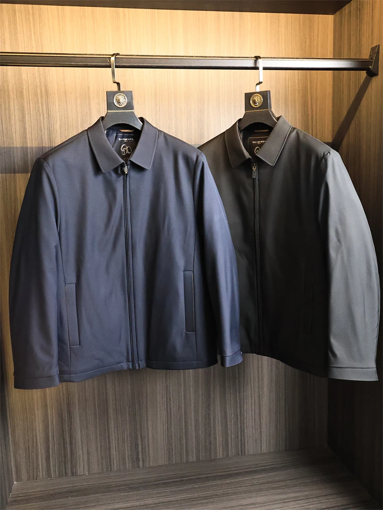 

Men's Adstrative Travel Series Cotton Jaet Quilted Warm Anti-Wrinkle Stand Collar Thiened Autumn Winter Outerwear