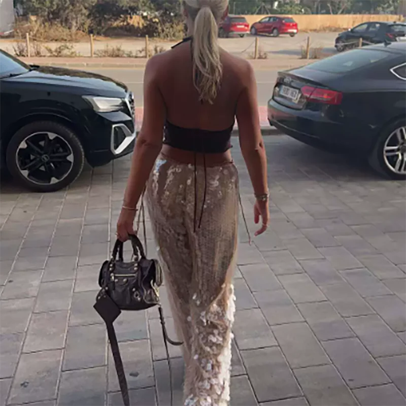 

Модные повседневные однотонные брюки для поездок на работу, темпераментные женские элегантные блестящие широкие брюки с высокой талией и блестками, длинные брюки для девочек