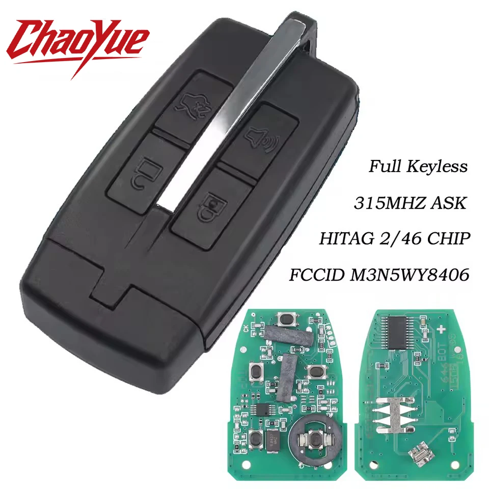 

ChaoYue M3N5WY8406 ID46 PCF7952 315MHz Keyless Go Car Remote Key For Lincoln MKS MKT Ford Taurus 2009 2010 2011 2012