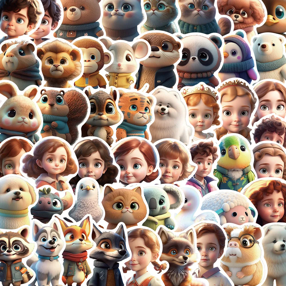 10/30/50pcs Cartoon Pixar style Animals Graffiti Sticker For Snowboard Laptop Luggage Car Fridge DIY Styling Vinyl Stickers