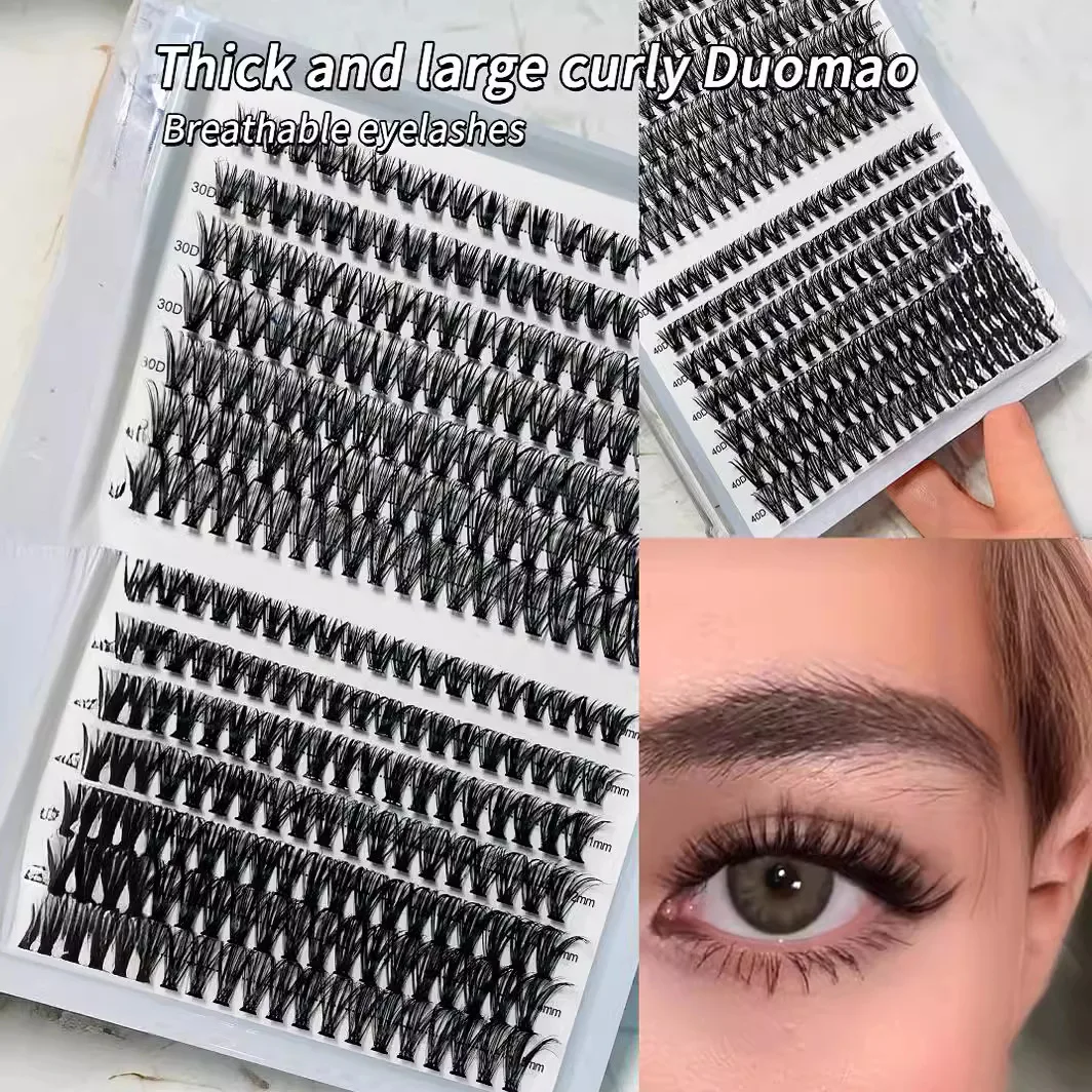 14 rows of 30p40p mixed large-capacity single cluster self-grafting curling long segmented false eyelashes