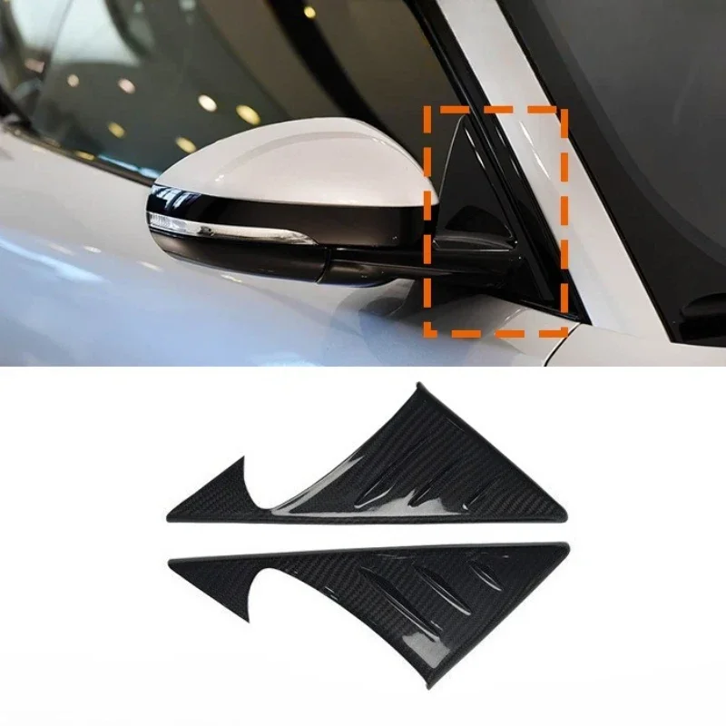 For Jaguar F-TYPE 13-22 Real Dry Carbon Fiber A-pillar Triangular Decorative Cover Exterior Decoration Modification Accessories
