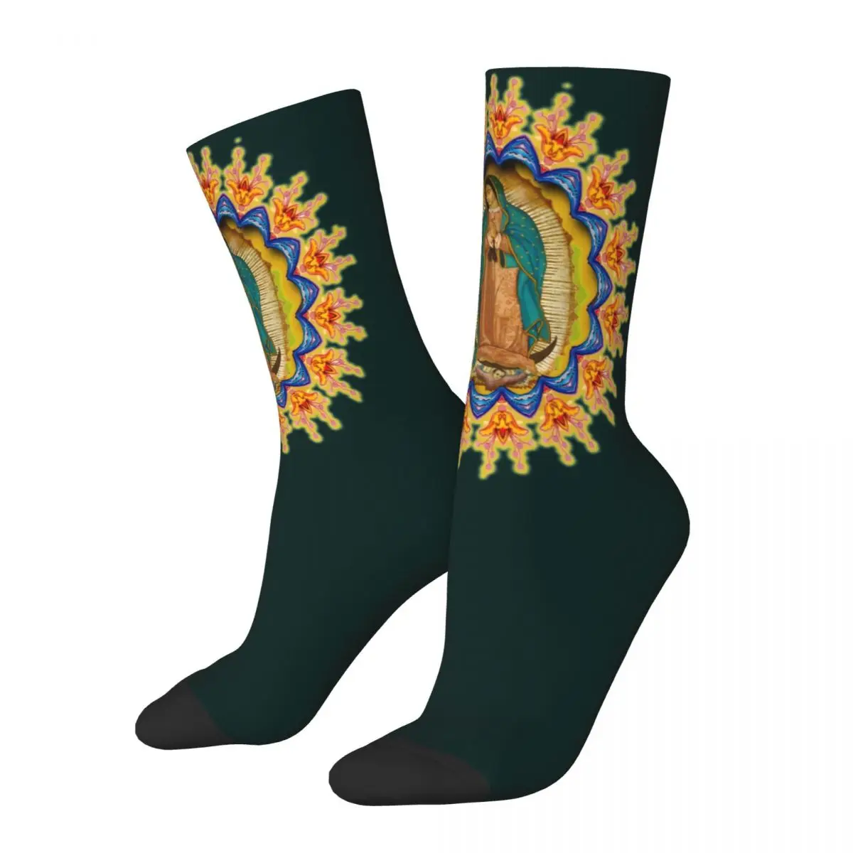 Our Lady Of Guadalupe Virgin Mary Socks Men Women Casual Socks Novelty Spring Summer Autumn Winter Middle Tube Socks Gifts