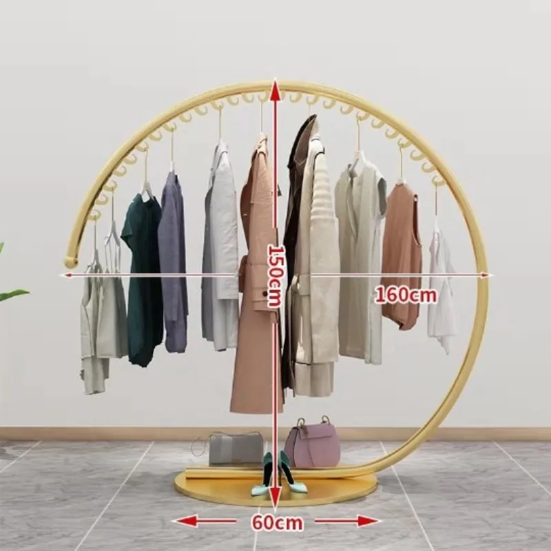 Bedroom wrought iron coat rack floor-to-ceiling simple clothing store hanging clothes display rack