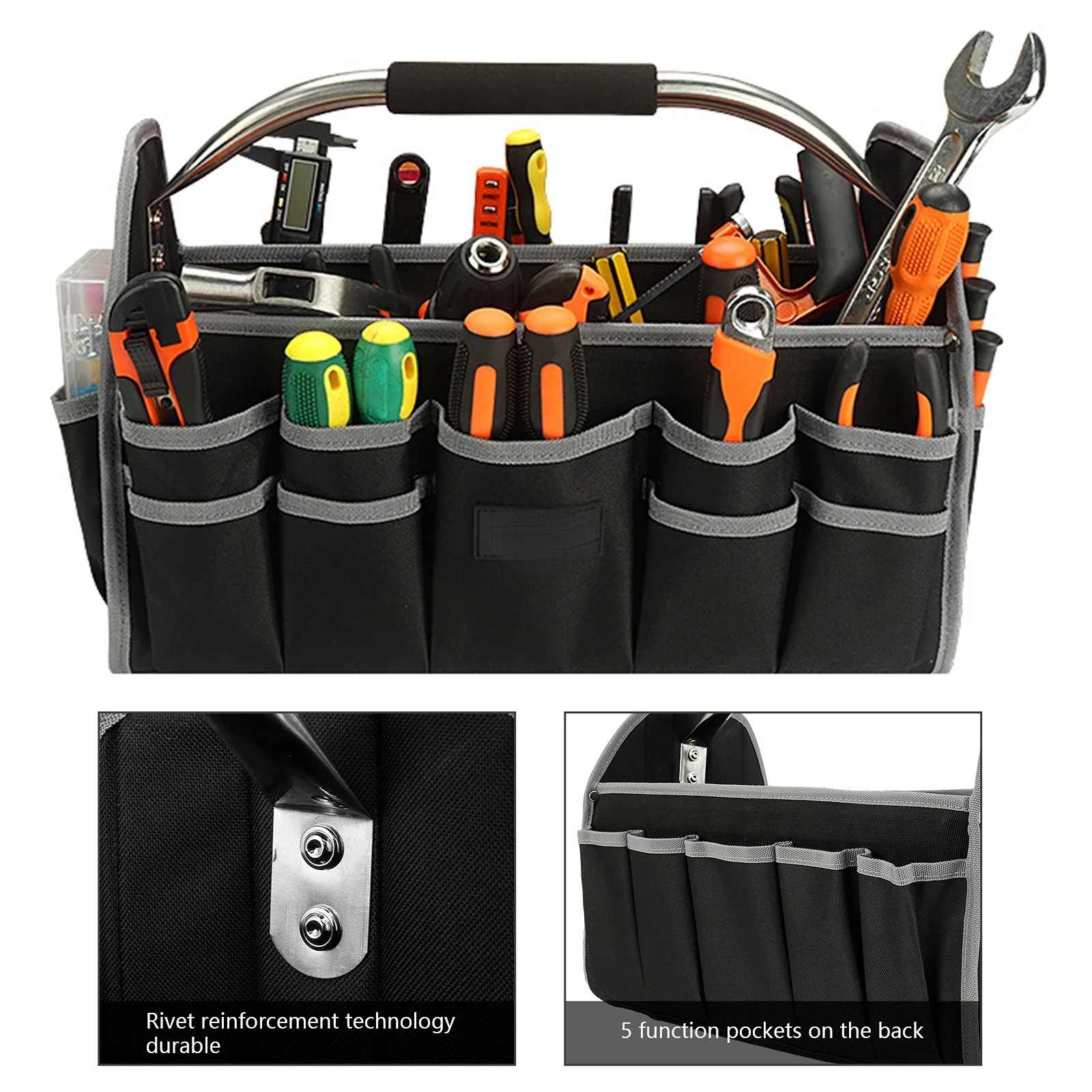 Imagem -02 - Bolsa de Viagem de Grande Capacidade para Homens Organizador de Hardware Cinto Crossbody Bolsa Mochila Chave Inglesa Eletricista Carpenter Tool Kit