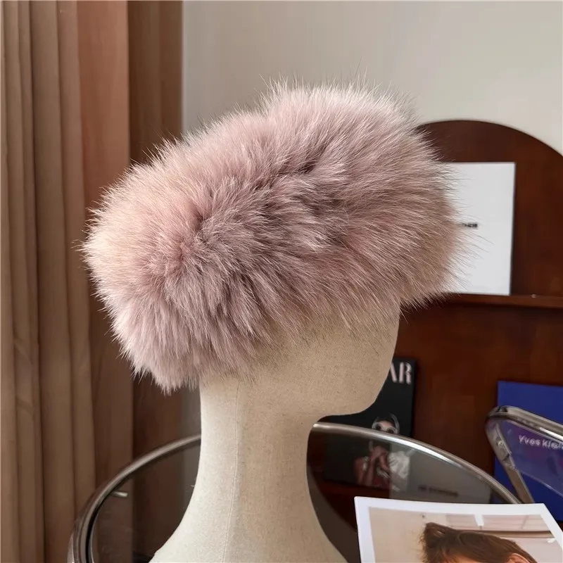 Autumn Winter Women's Fashion Natural Fox Fur Hollow Out Hat Female Winter Elastic Genuine Fox Fur Cap TB631