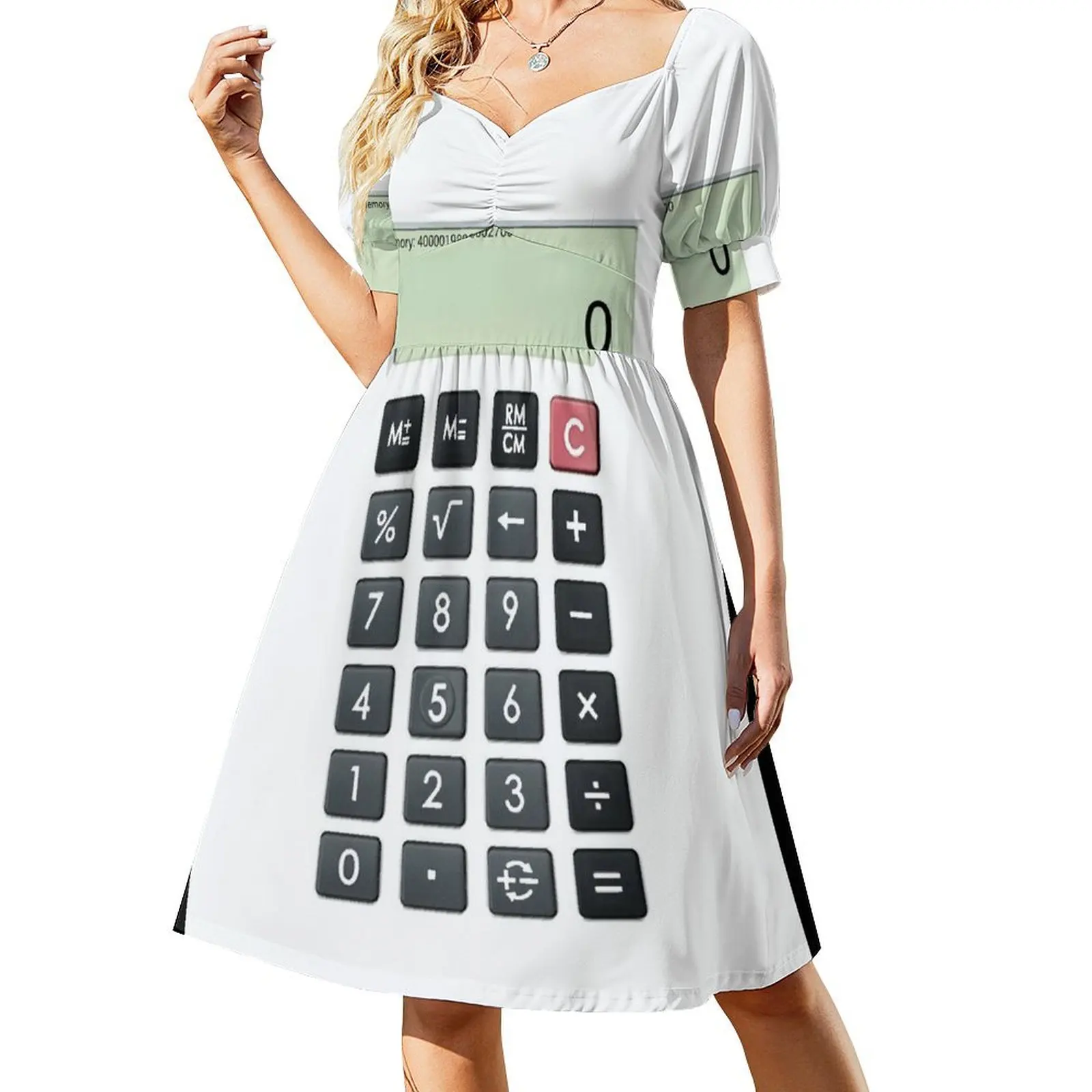 

Calculator Short-Sleeved Dress Woman clothing summer woman dress 2025