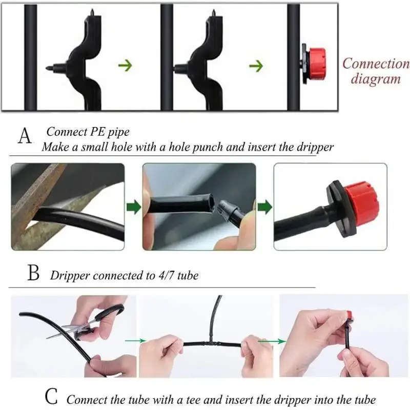 50/100pcs Adjustable Water Sprinkler Thread Connection Spray Nozzle Garden Irrigation Micro Flow Dripper