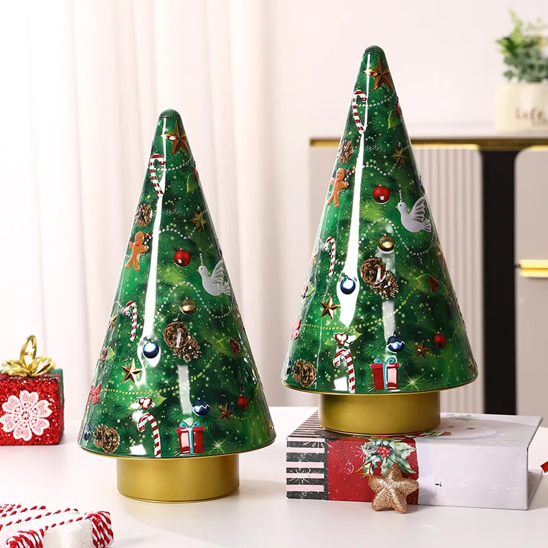 ‌Christmas Tree Music Tin Box - Festive Nut Storage, Holiday Snack Organizer, Playing Gift Box