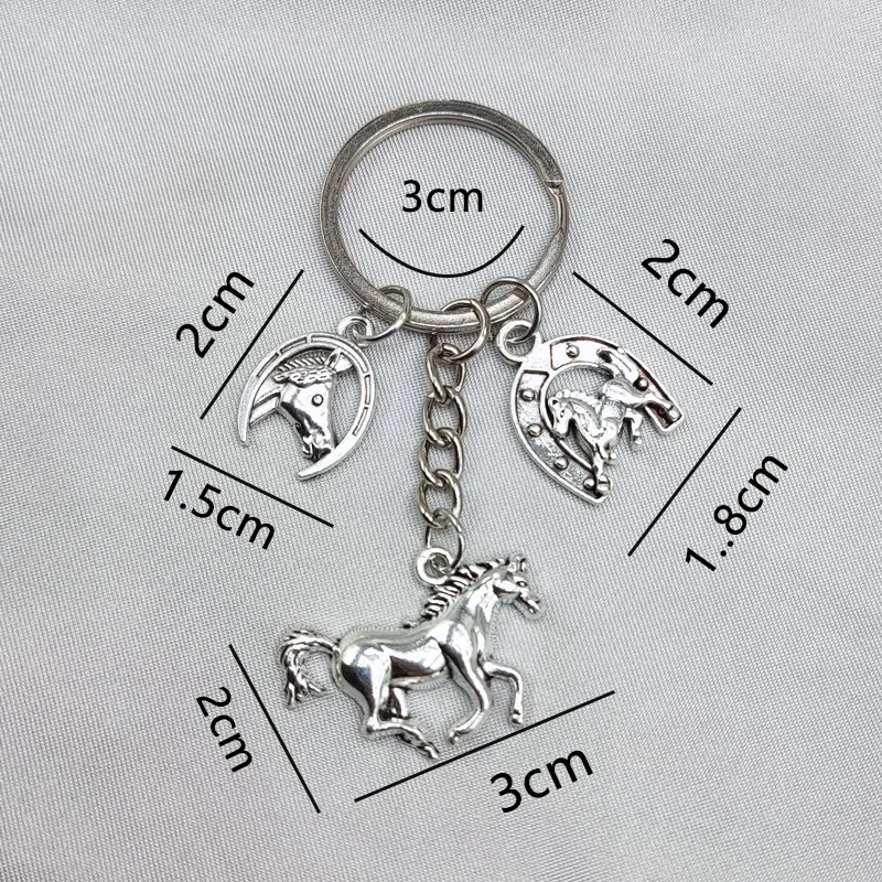 Western cowboy style horse keychain men and women denim gift