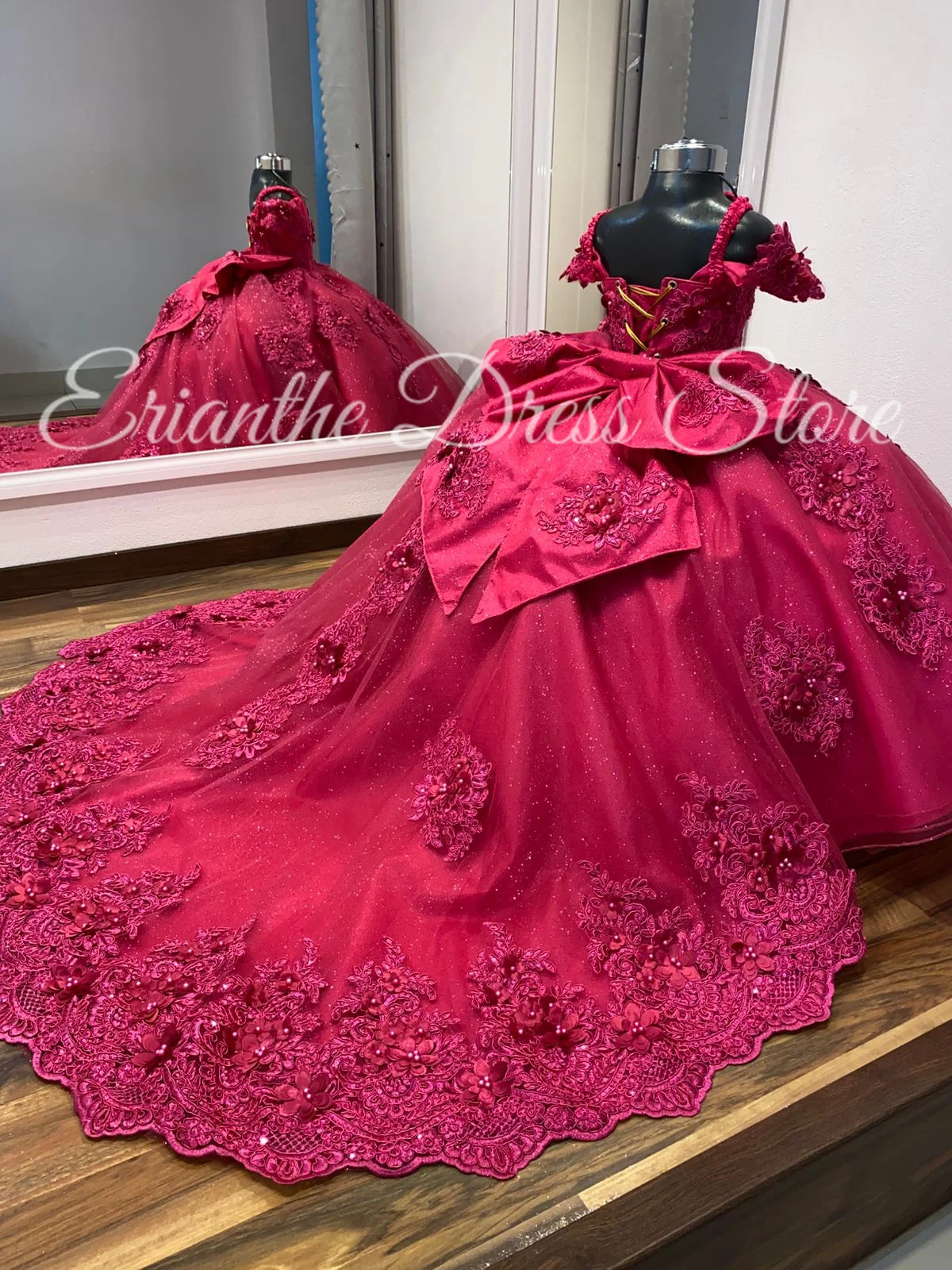 

Customized Green Flower Girl Dress For Wedding Tulle Puffy Lace Applique With Bow Kids Birthday Party First Communion Ball Gowns