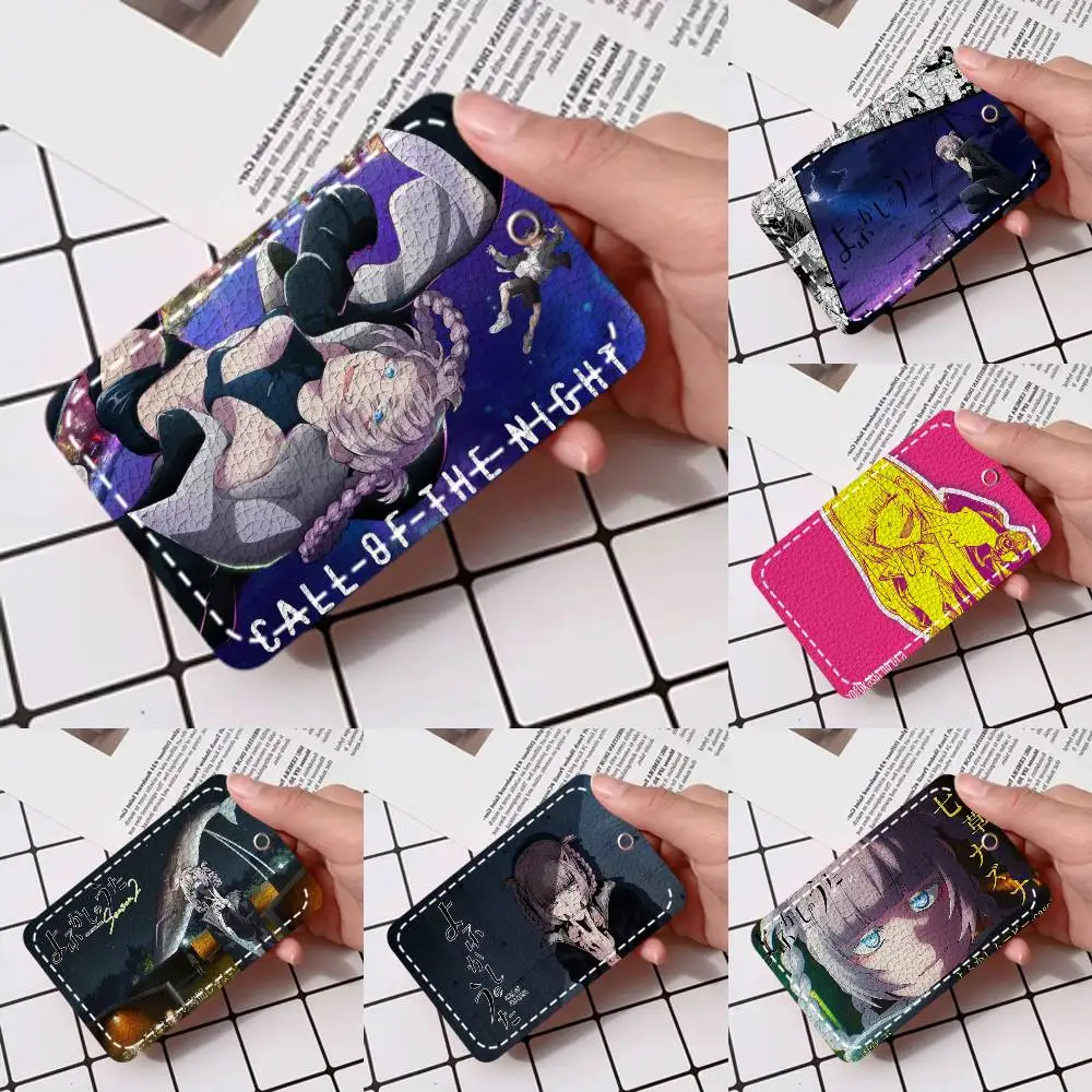 

Держатель для карт Call Night Nanakusa Nazuna, подходит для кредитных карт, проездных билетов, прямоугольный брелок из мягкой кожи, защитный чехол для ключей