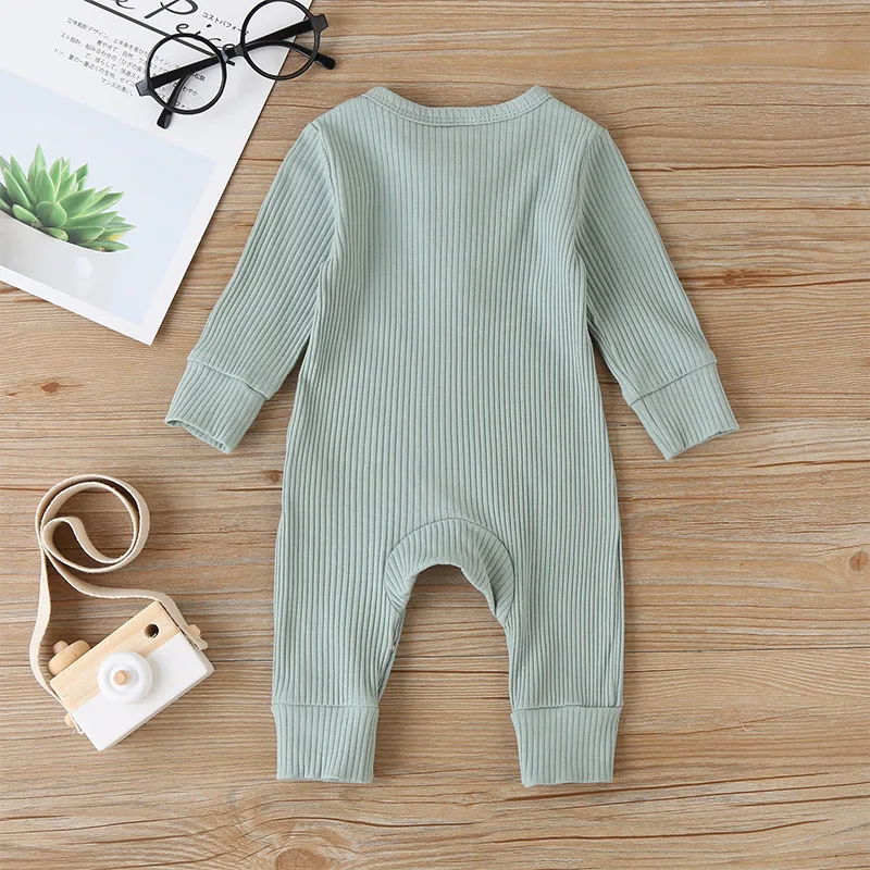

Newborn Baby Long Sleeve Onesie - Solid Color Romper, Fall Unisex Pajamas & Bodysuit 0-12M (100% Cotton)