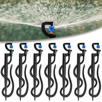 5PCS 180° Refraction Spray Nozzle with 21cm Stake for Garden Greenhouse Micro Sprinkler Sprayer Watering Irrigation Accessories