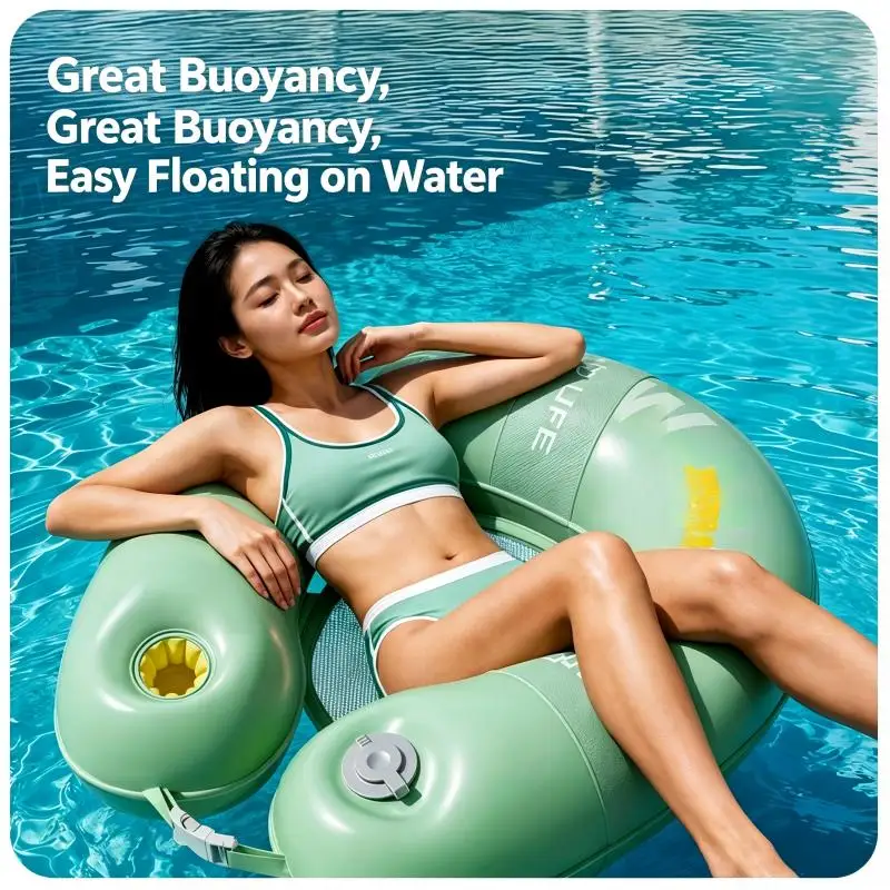 U Shape Press Inflatable Hammock Thick PVC Adult Water Sofa Float Mattress Outdoor Pool Lake Beach Floating Entertainment Toy