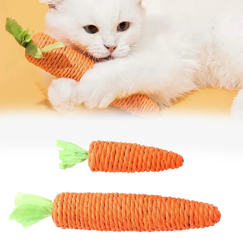 Katze Spielzeug Karotte Stimme Aktiviert Haustier Spielzeug Anti Biss Papier Seil Kratzer Reinigung Zähne Interaktion Spielzeug Kauen Spielzeug Katzenminze Pet Supp