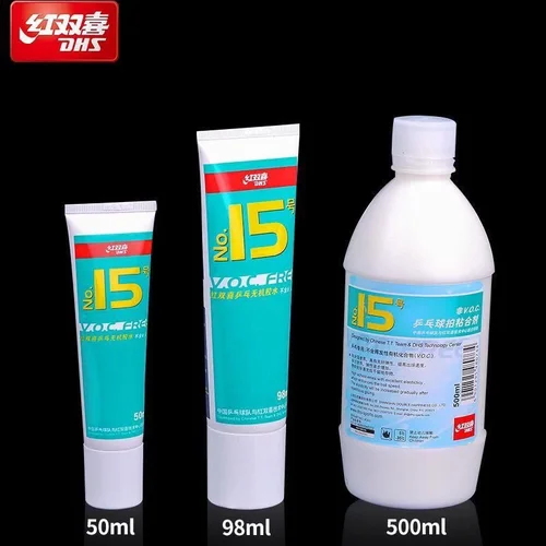 Pegamento de agua Original DHS No.15 sin VOC, 500ml, para raqueta de tenis de mesa, palo de Ping Pong, accesorios profesionales aprobados por ITTF