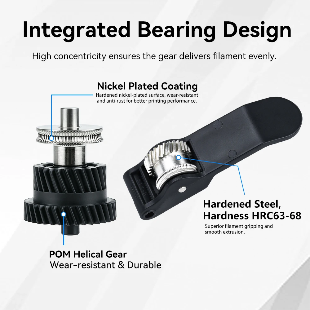 Gear Kit For Bambu Lab X2D Upgraded Alloy Handle Hardened Steel Extruder Gear Assembly For Bambulab X2D 3D Printer Accessories 6