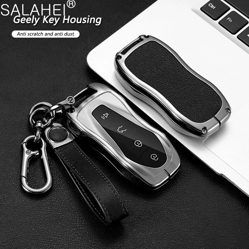 Car Key Case Cover Shell Fob For Geely Atlas Pro Boyue Pro Tugella Azkarra FY11 New Emgrand GS X6 SUV EC7 Keychain Accessories