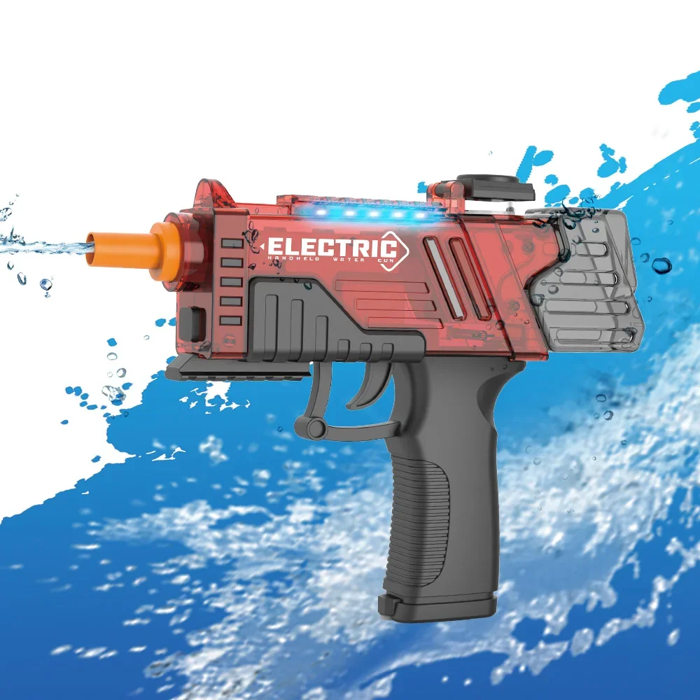 電動水鉄砲、水鉄砲おもちゃ、自動水鉄砲長距離ブラスター最大32フィート、屋外プールパーティー射撃ゲームおもちゃ