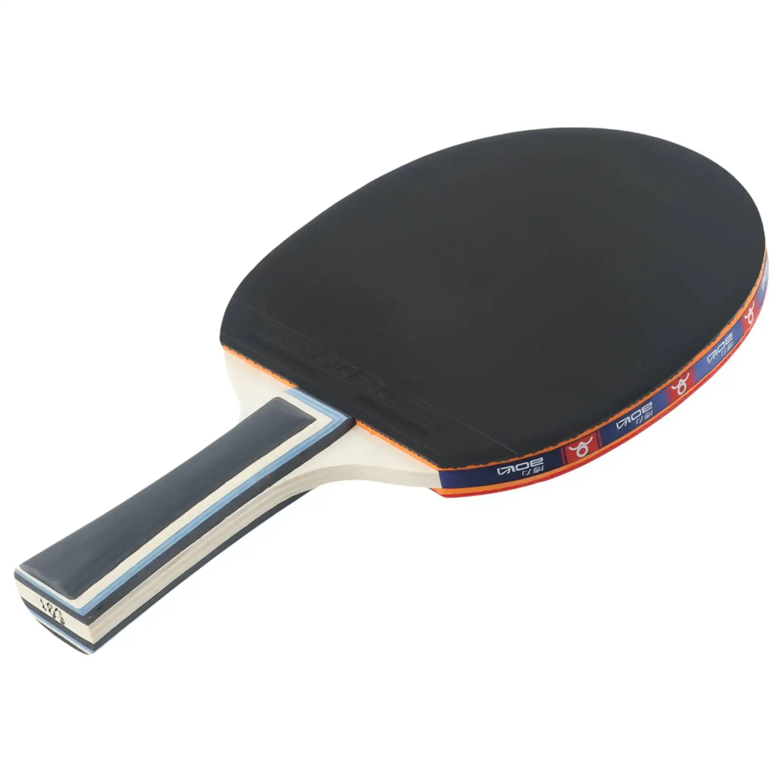 Bat Table Tennis Racket Black Red Wood Rubber Cross Double-sided Heft 7 Ply Comfortable Long Handle Replacement