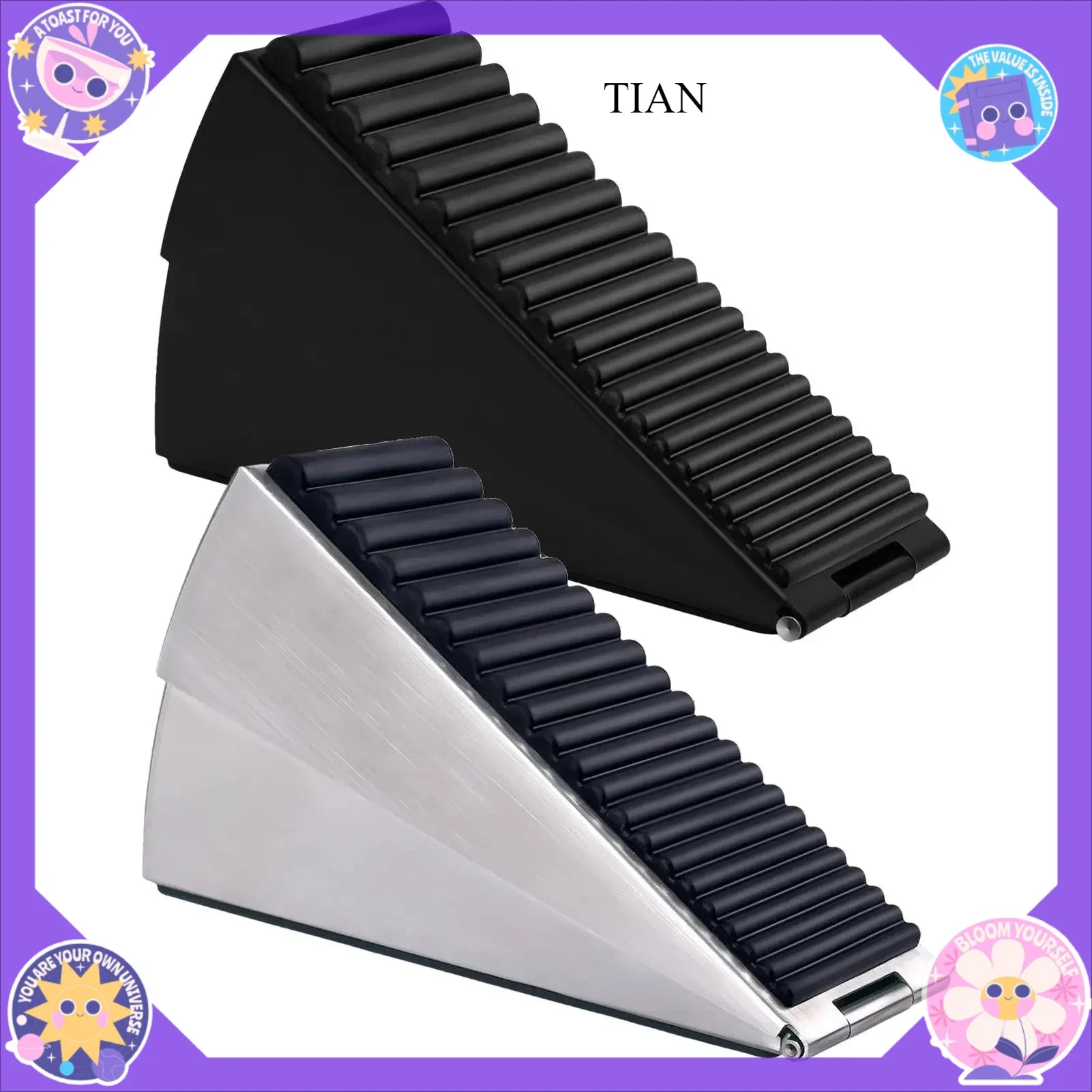 Heavy Duty Door Stopper Height Adjustable Spring Loaded Wedge Door Rear Retainer Non-Slip Door Stop for Home Office dodgers