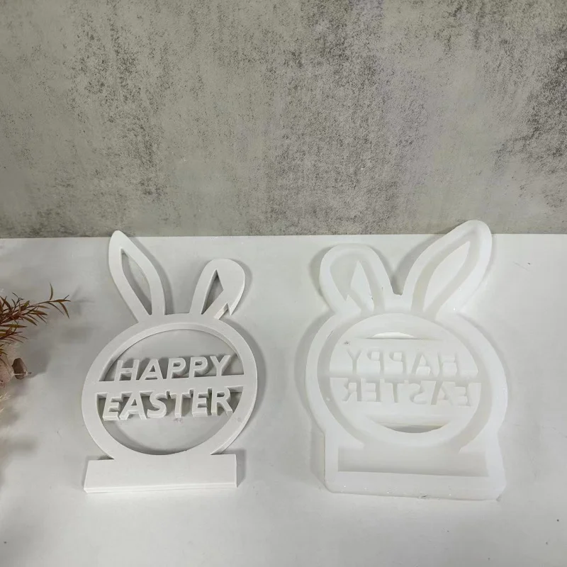 Easter Hollow Rabbit Decoration Gypsum Mold Letter  Silicone  Aromatherapy