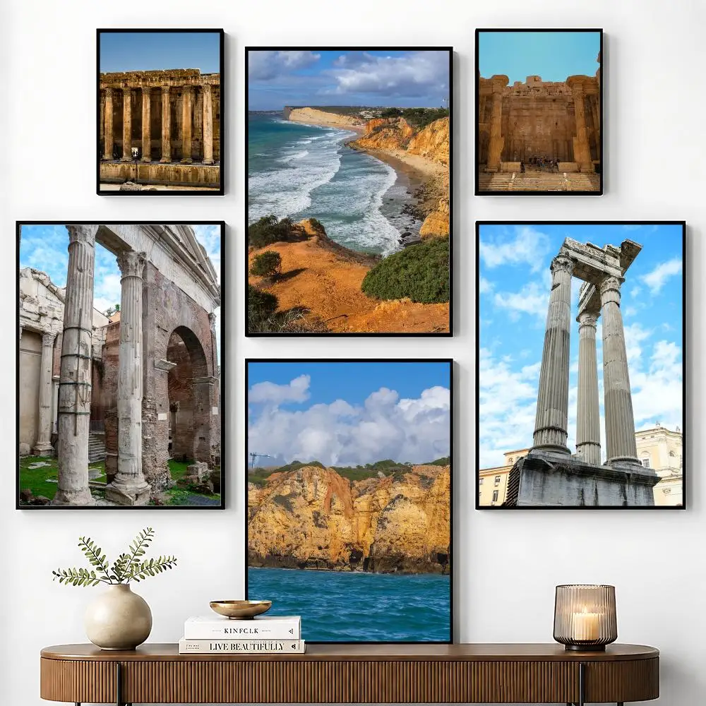 Le Pont du Gard Colosseum in Rome Poster Perfect Sticker Self Adhesive for Office Home Theater Wall Art Decor Fancy Gift