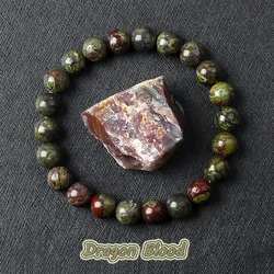 Natural Dragon Blood Stone Elastic Bracelets Women Men Charm Dinosaur Jasper Beads Healing Jewelry Yoga Meditation Bangle Gift
