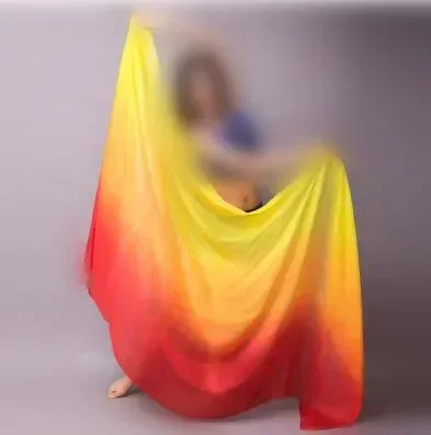 Velo de seda pura para danza del vientre, bufanda de tiro a mano para bailarinas, chal con gradiente de Color vivo, 200cm, 250cm, barato, nuevo, gran oferta