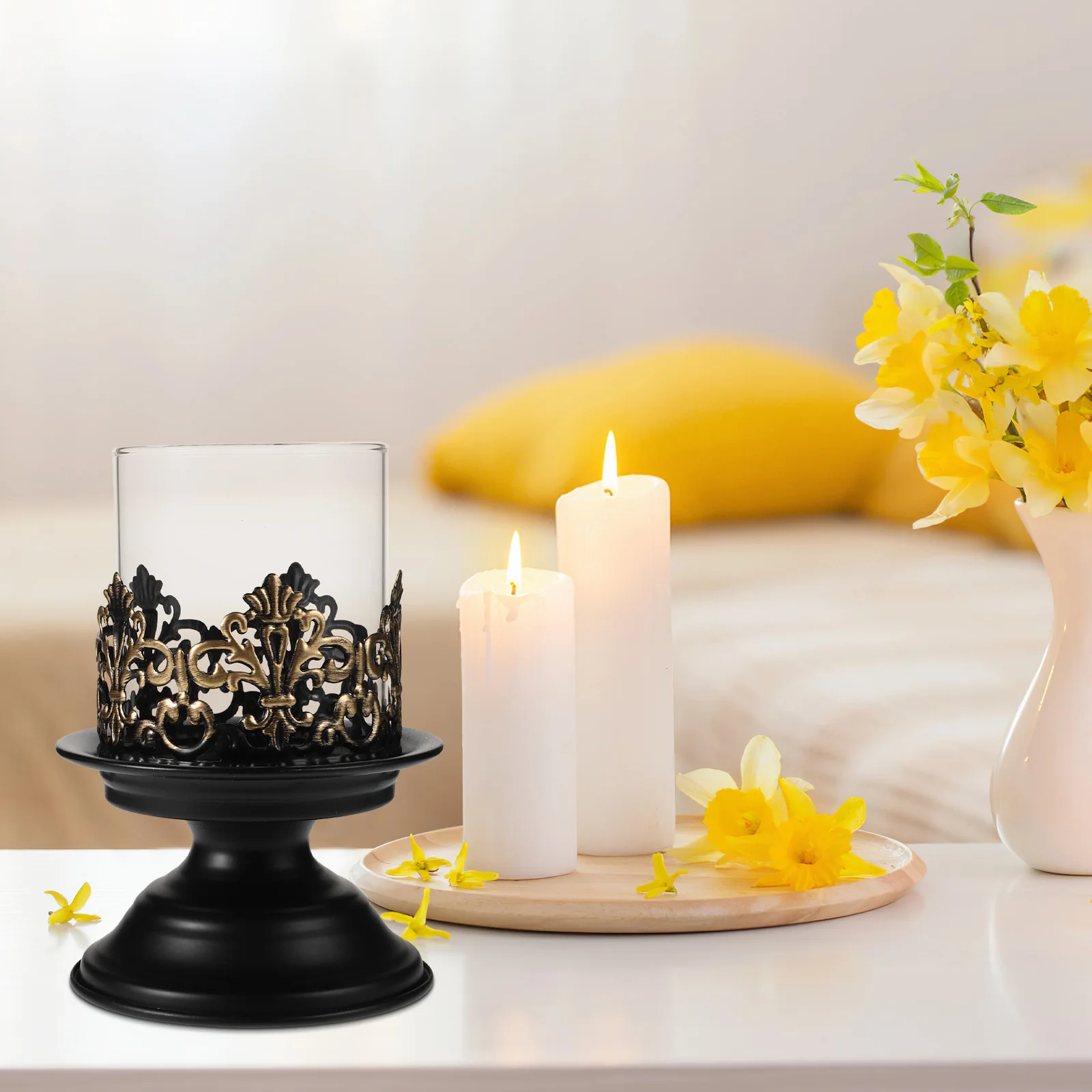 

1pcs Vintage Iron Holder Classic Design For Home Party Decoration Photography Prop Aromatherapy Base Rustic Metal