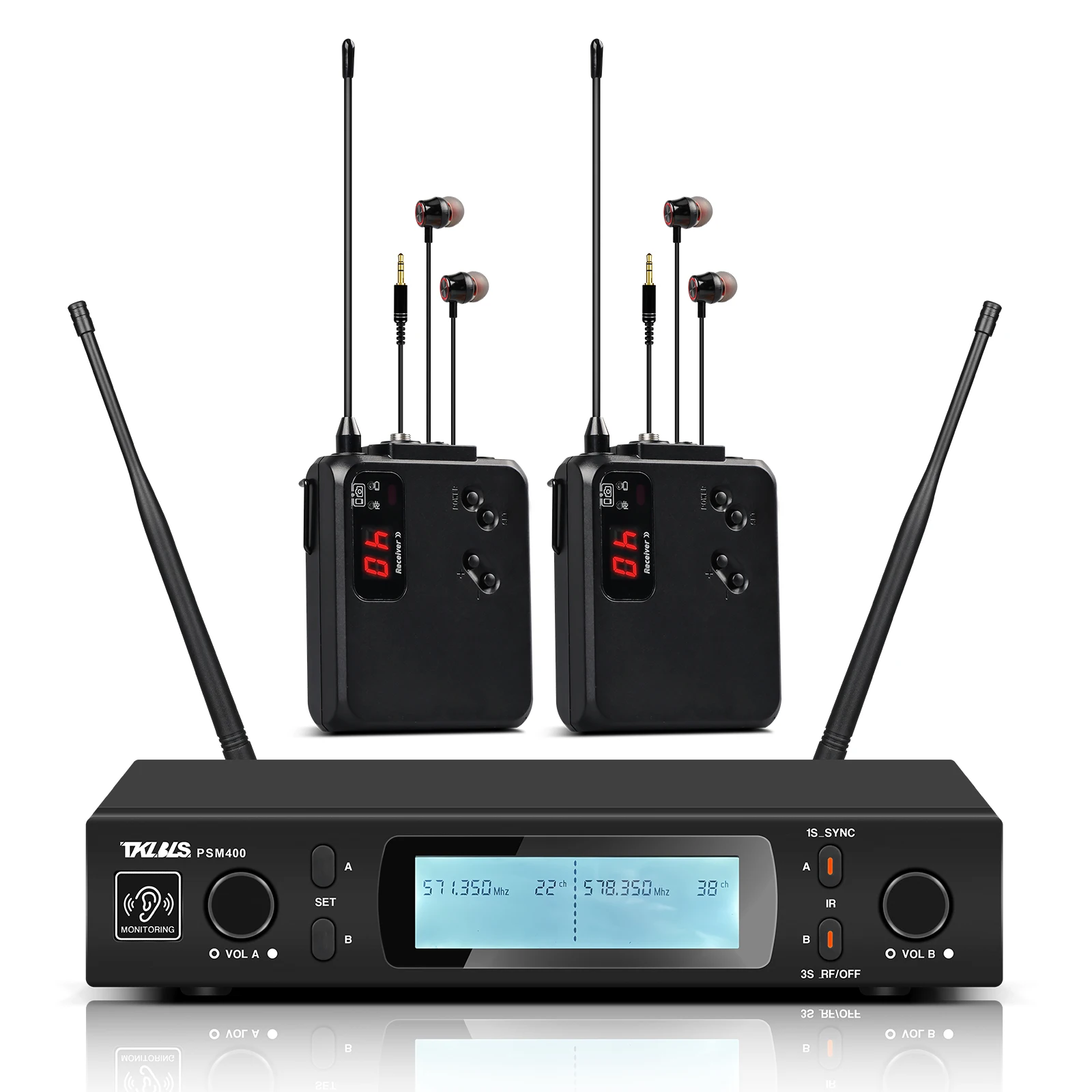 PSM400 professional in ear monitoring system with 2-channel multi waist pack monitoring and stage specific wireless monitoring