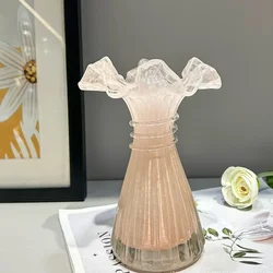Light Luxury Handmade Glass Vase Model Room Decorative Vases Dining Table Hydroponic Flower Device Home Furnishing Parts