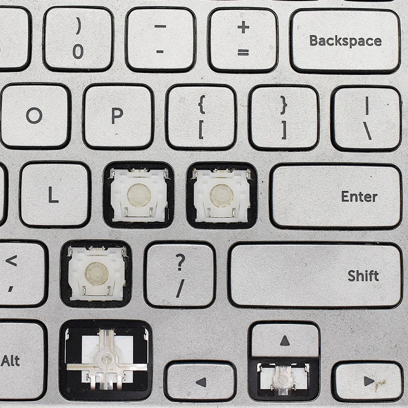 Reemplazo de bisagra de tapa de tecla para Dell Inspiron15 7000 Series 7537 P36F 7737, teclado plateado con retroiluminación