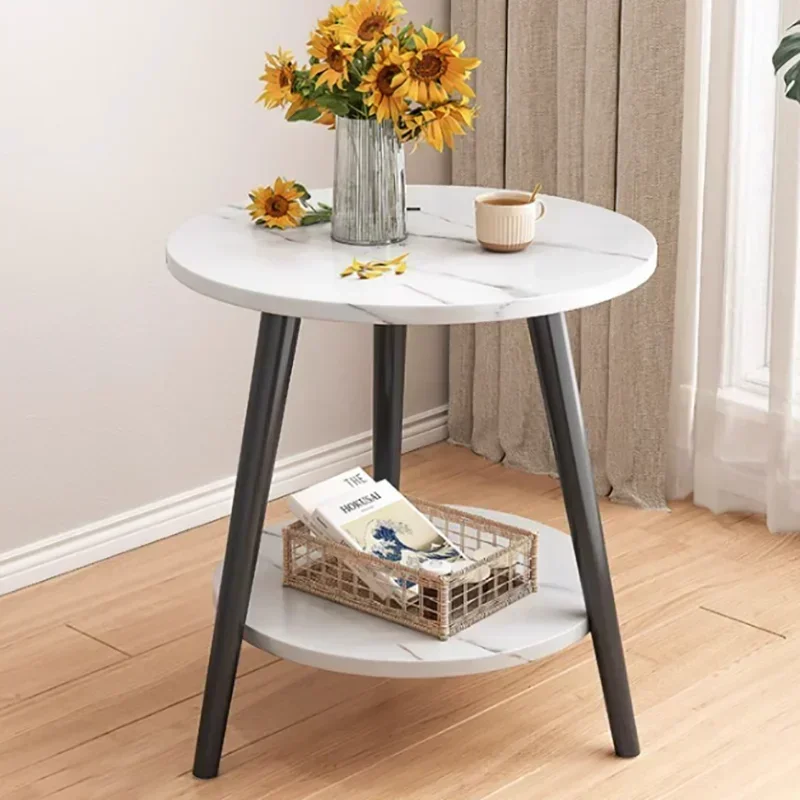 Round Glass Coffee Table Modern Wood Kitchen Small Books Living Room Table Marble Side Dressing Stolik Kawowy Home Furniture