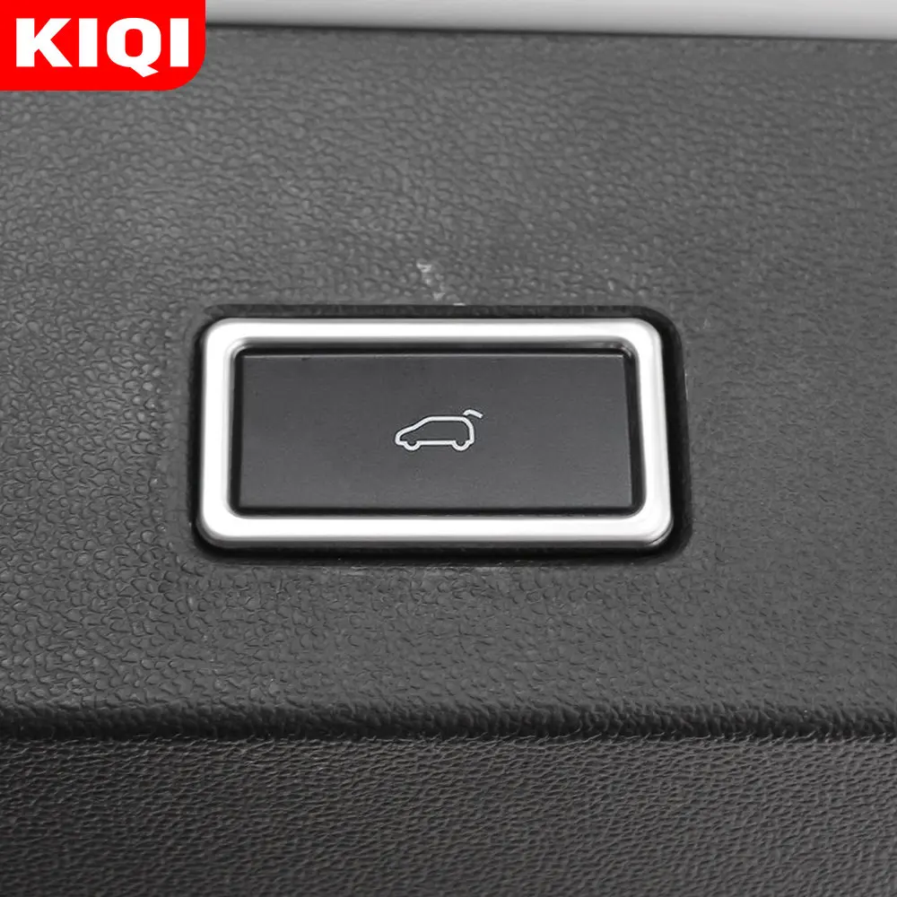 Stainless Steel Car Trunk Switch Button Frame Decoration Sticker Trim for Volkswagen VW T-ROC T ROC 2018-2023 Accessories