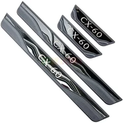 For Mazda CX-60 CX60 Skyactiv-G Accessory 2022-2025 Chrome Car Door Sill Scuff Plate Kick Entry Guard Pedal Protector Cover Trim