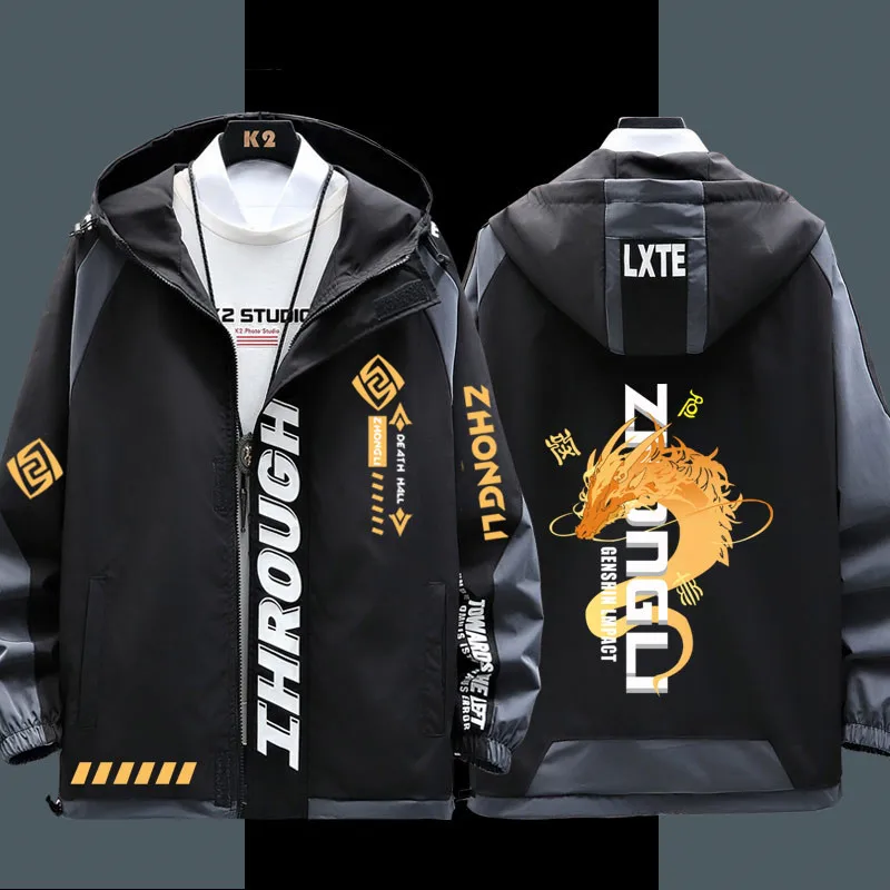 Genshin Impact Cosplay Costume Xiao Long sleeve Fashion jacket coat Game Zhongli Clothes Unisex Hoodie Zipper Hooded Sweatshirt